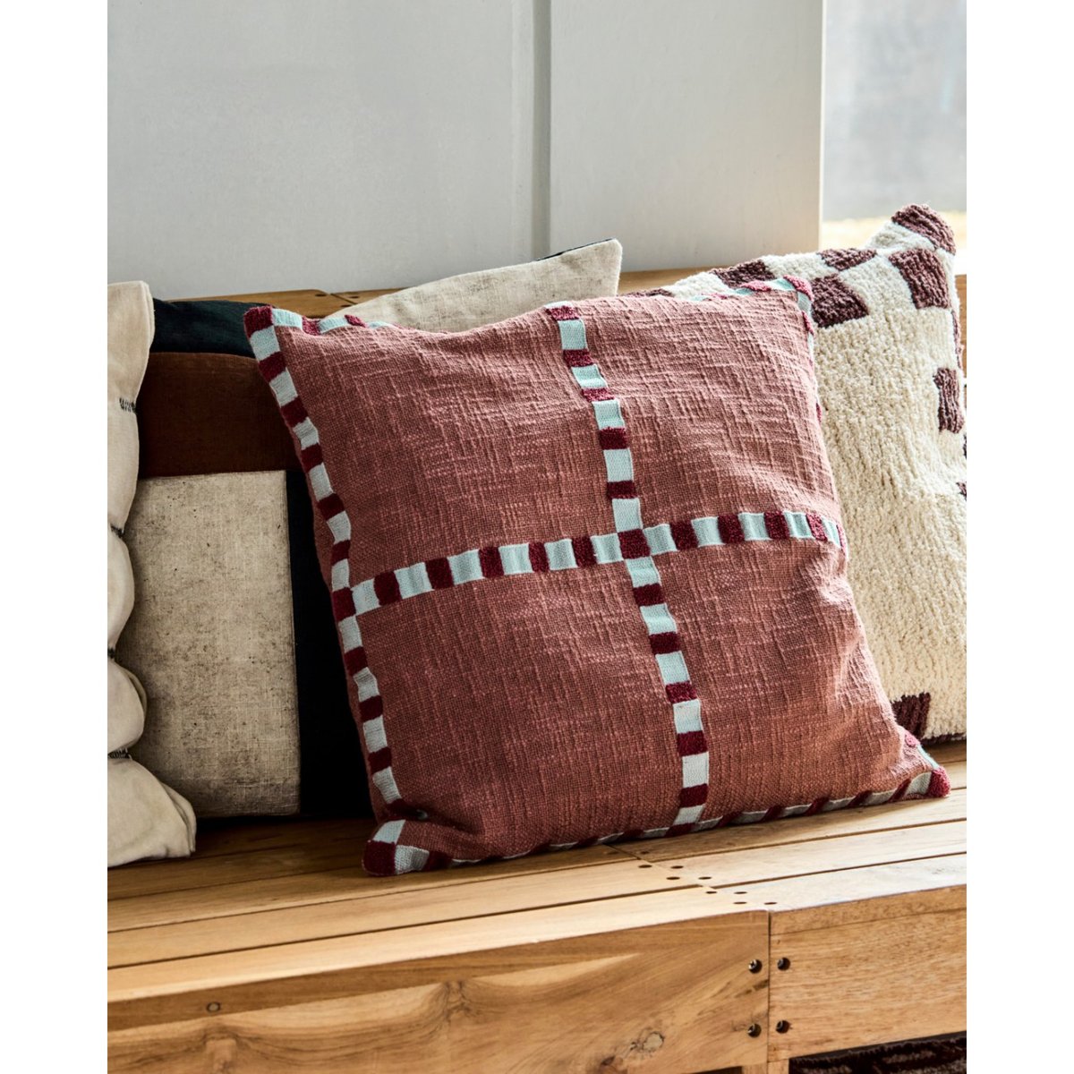 Housse de coussin Cross marron, HOUSE DOCTOR
