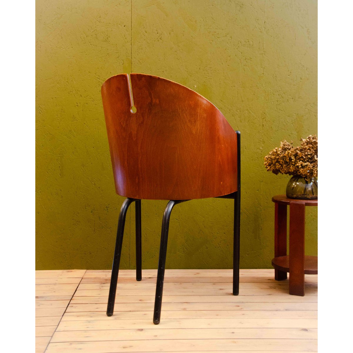 Chaise en bois cintré Alma N°1919 - Bon état noir, DEBONGOUT