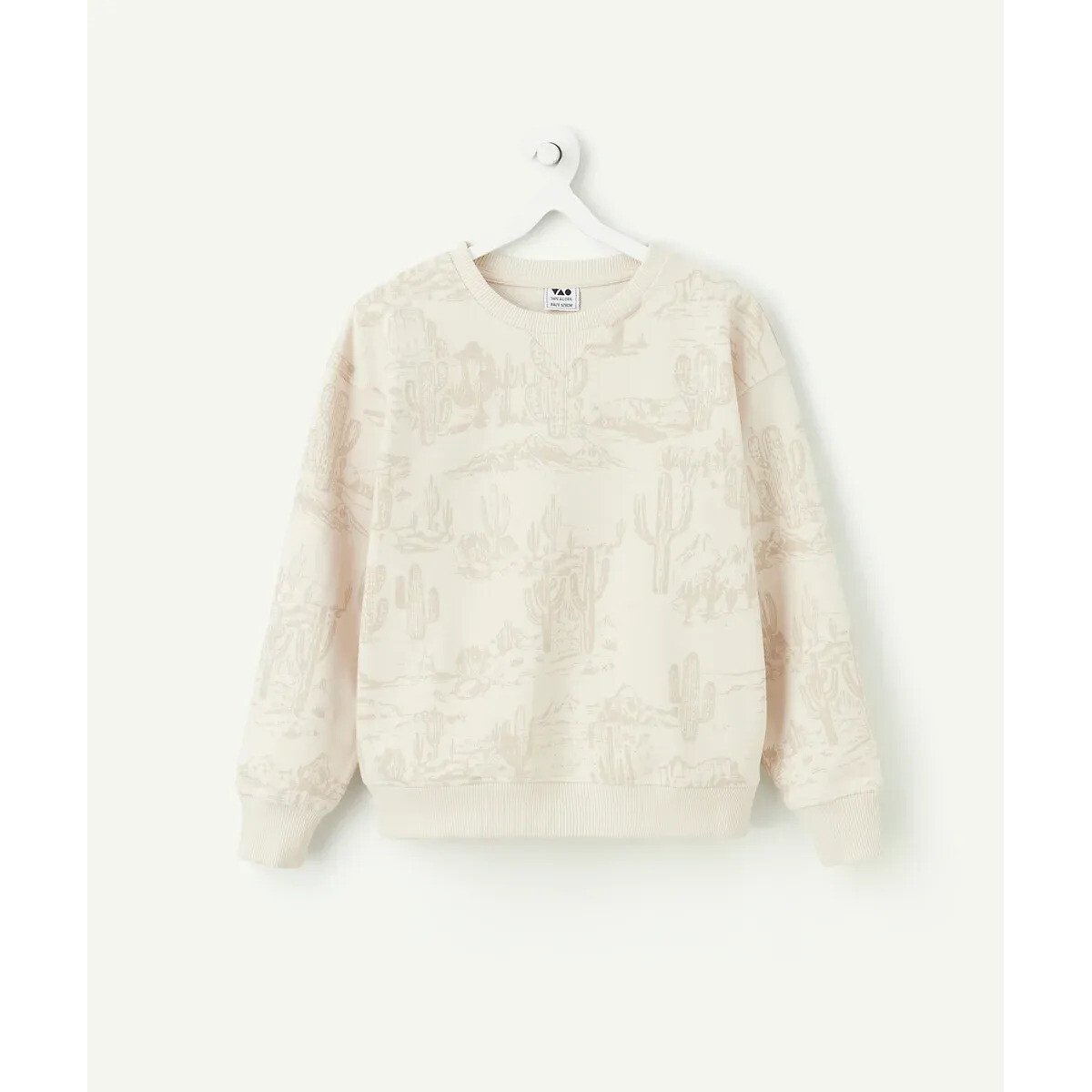 Desert Print Sweatshirt with Crew Neck light beige, TAPE A L'OEIL