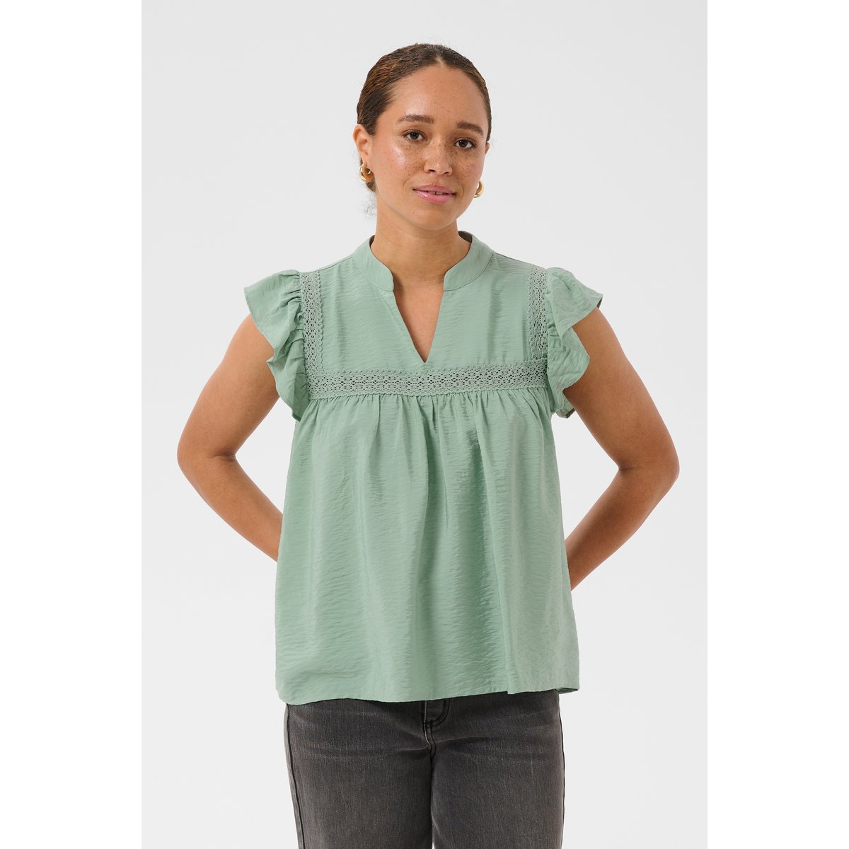 Blouse à manches courtes vert jadeite, KAFFE