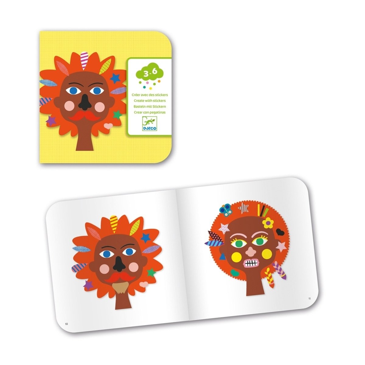 Créer avec des stickers Coiffeur multicolore, DJECO