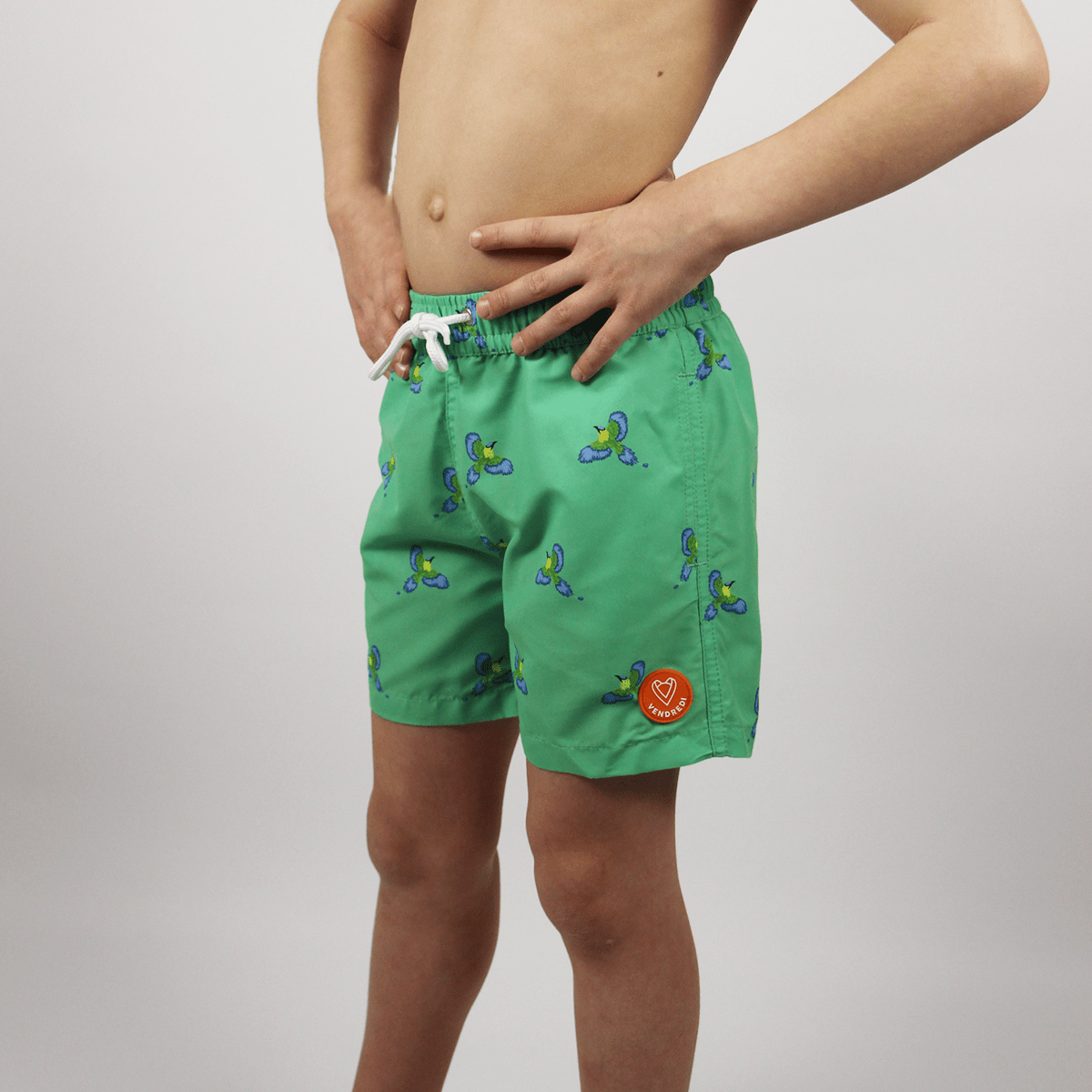 Short de bain Le petit ENVOLE vert tropical, VENDREDI