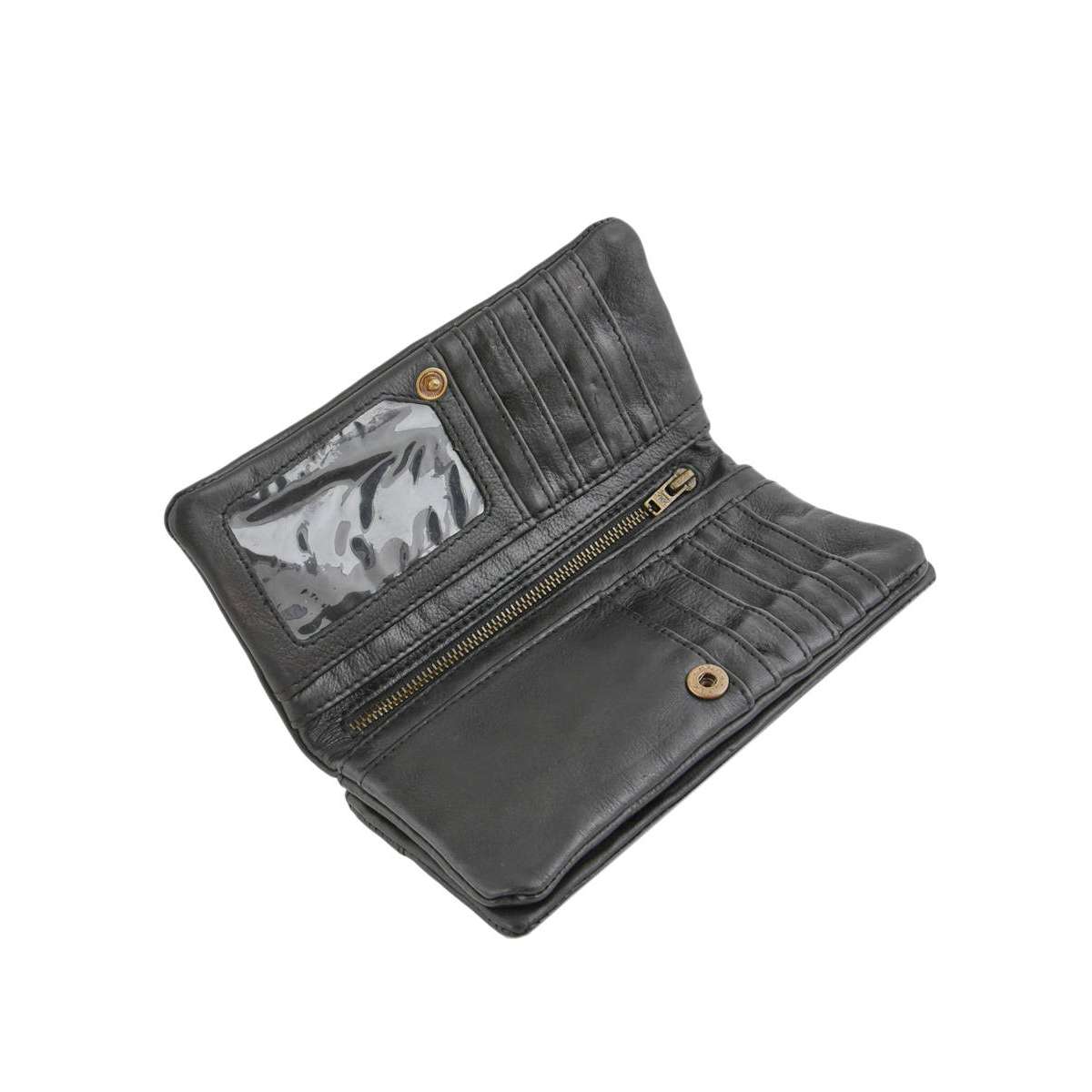 Portefeuille Cow cuir black, BASILIC PEPPER