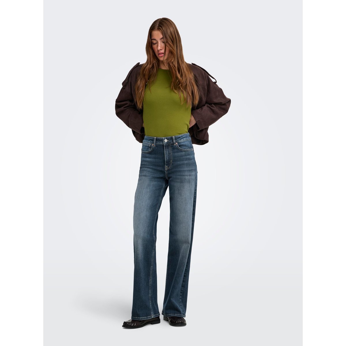 Jean À Jambe Large dark blue denim, ONLY