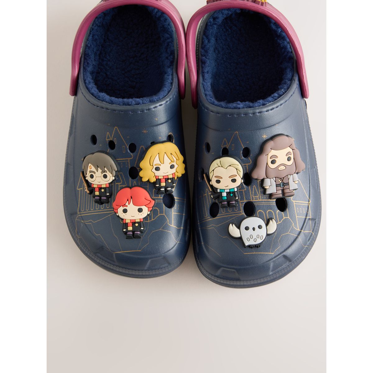 Chaussons style sabots fourrés harry potter bleu marine, NEXT