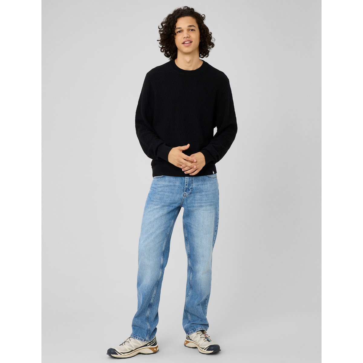 Pull maille fantaisie noir, BZB