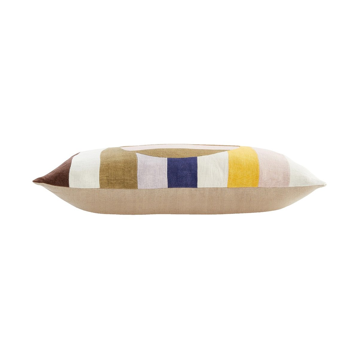 Coussin lin ARMEL marron, rose, HABITAT