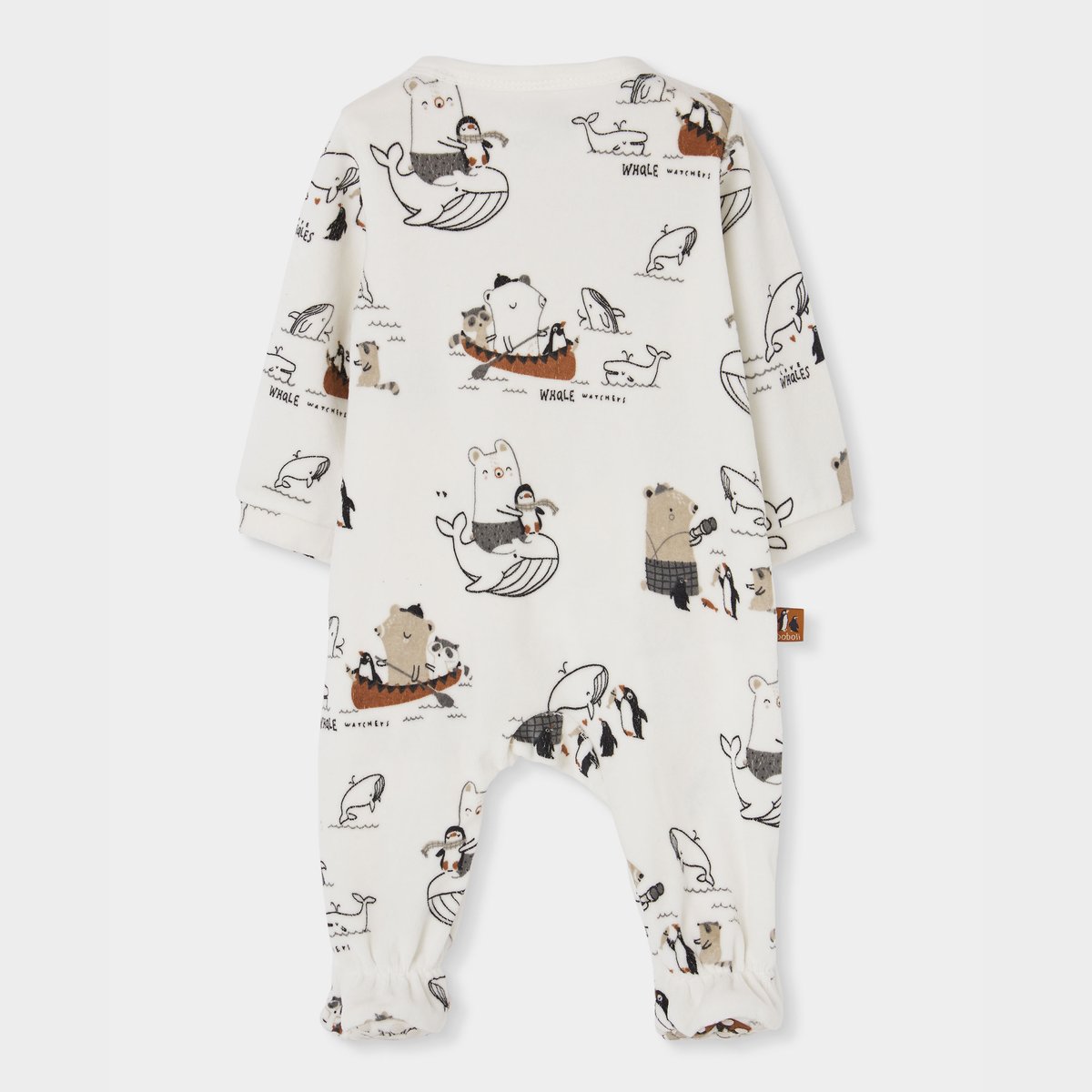 Pyjama bébé imprimé baleines et pingouins multicolore, BOBOLI