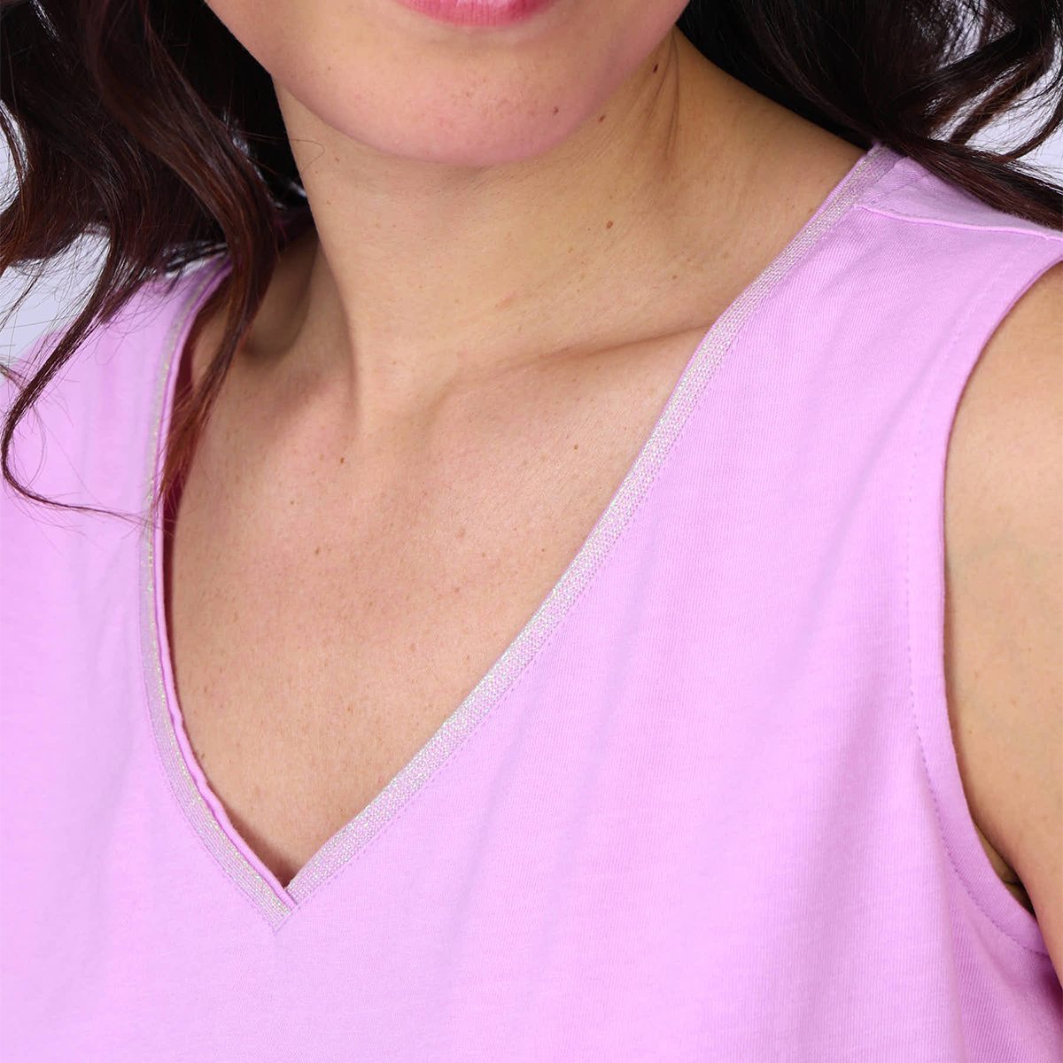Top en maille lilas, MISE AU GREEN