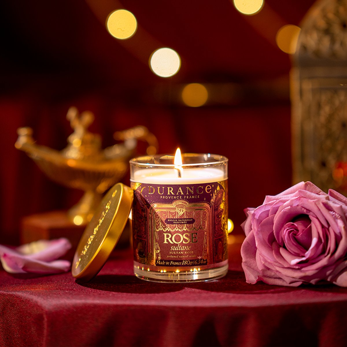 Bougie Parfumée Rose Sultane couleur unique, DURANCE