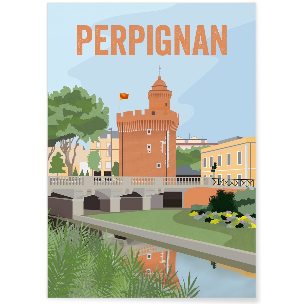 Affiche ville Perpignan blanc, L'AFFICHERIE