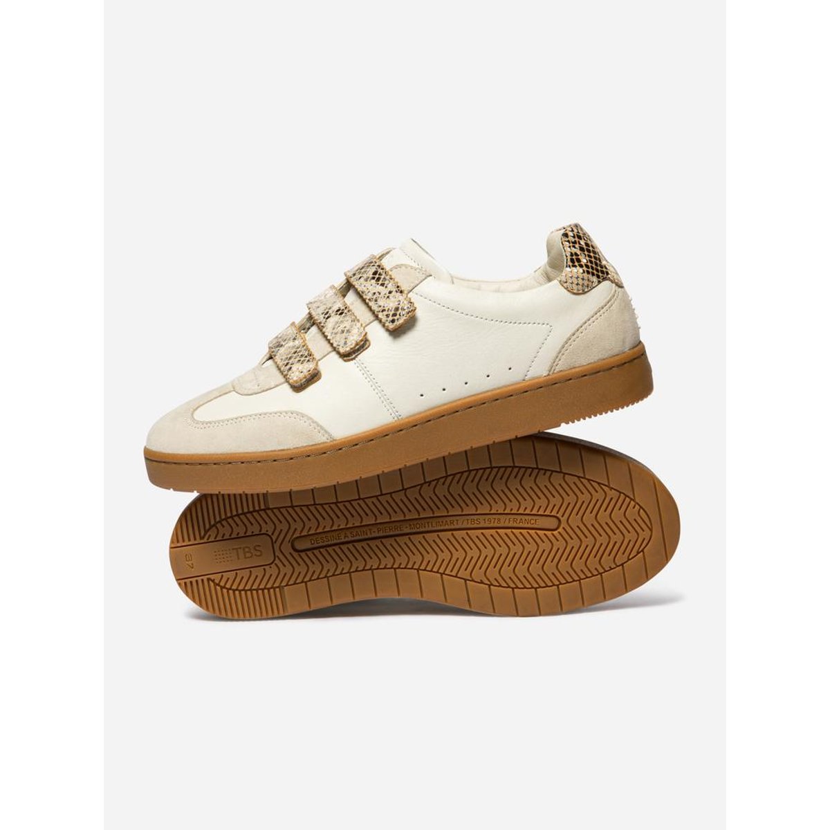 Baskets VANILLA off-white / python, TBS