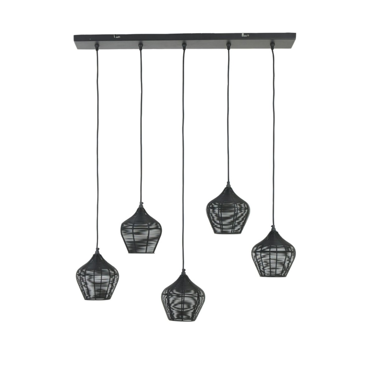 Lampe Suspendue Métal ALVARO noir, LIGHT & LIVING 