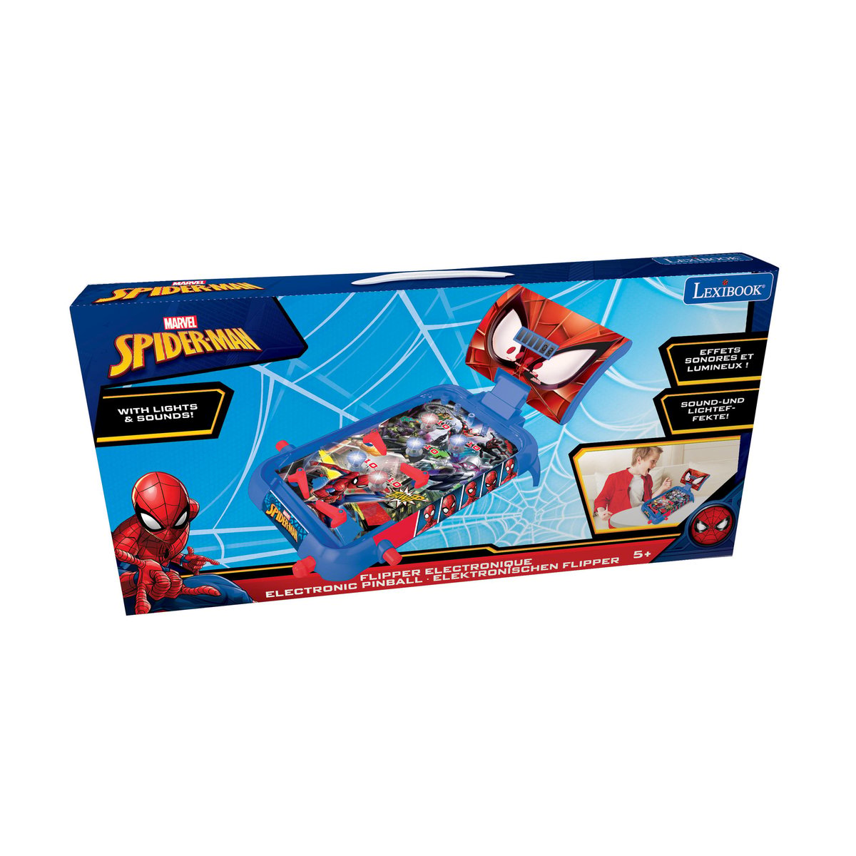 Flipper électronique de table SpiderMan bleu, LEXIBOOK