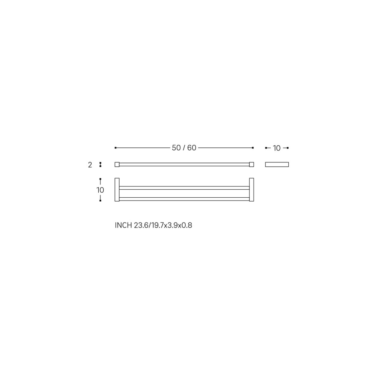 Porte Serviette Double mural  METRIC chrome, COSMIC