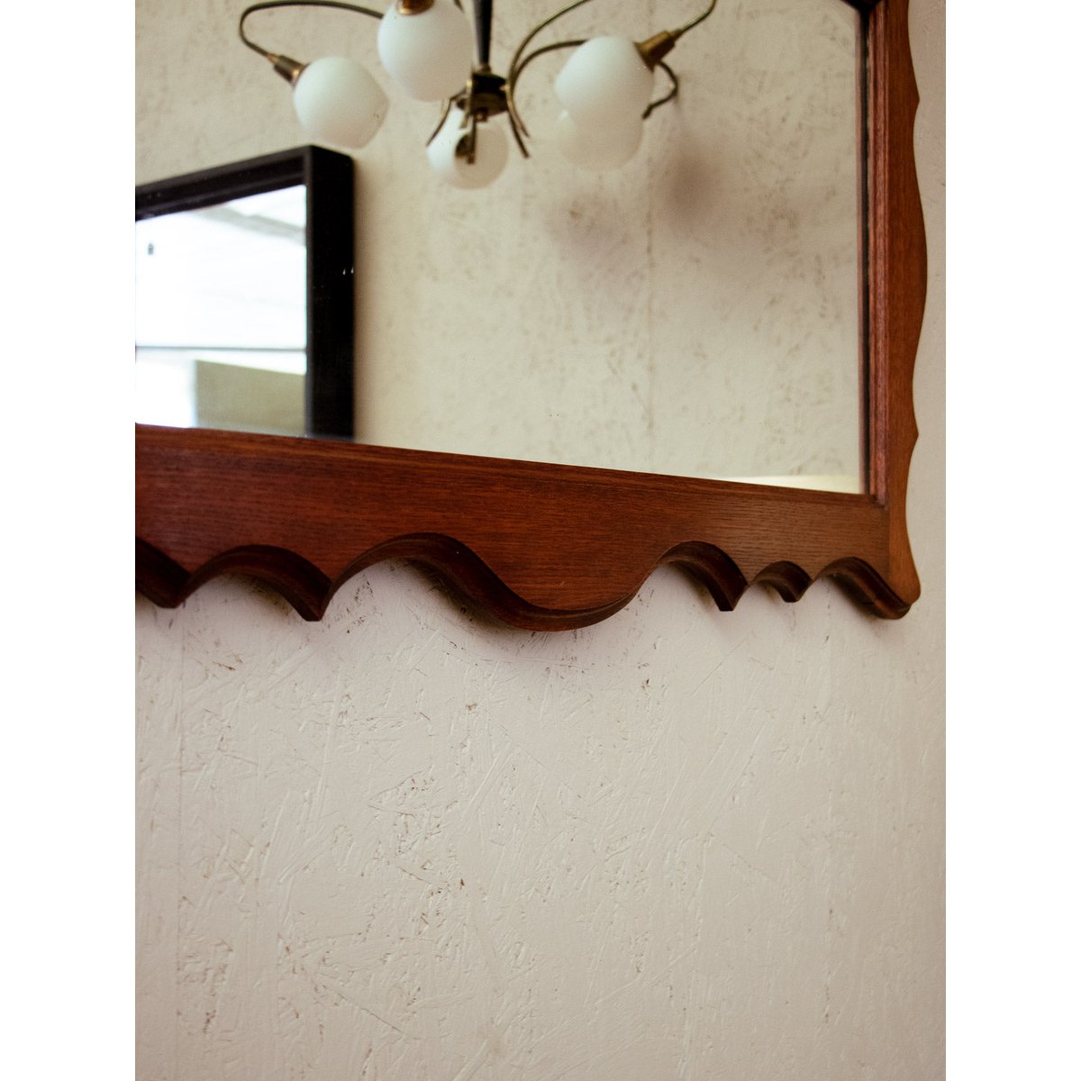 Miroir en bois Georges N°1097 - Bon état bois foncé, DEBONGOUT