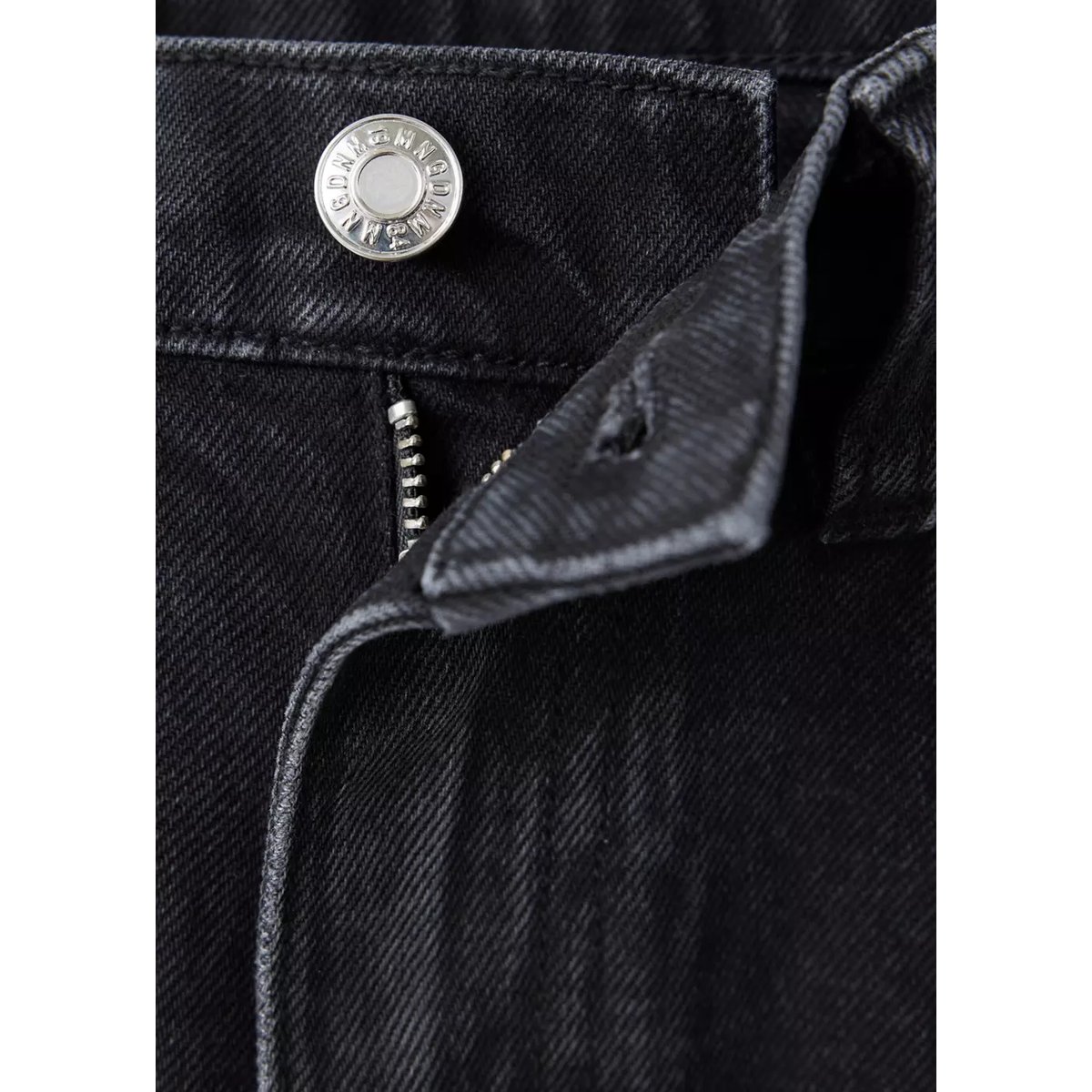 Jean balloon coutures black denim, MANGO