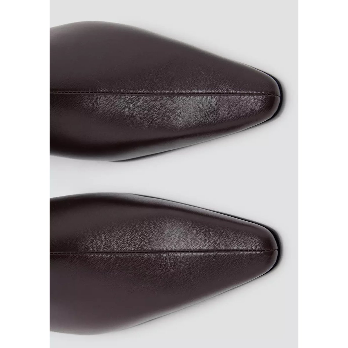 Bottines pointues à talon chocolat, MANGO