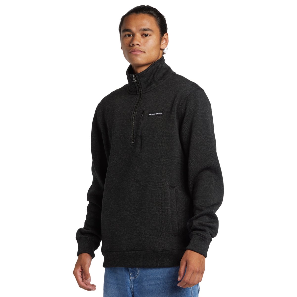 Sweat demi-zip KELLER noir black heather, QUIKSILVER