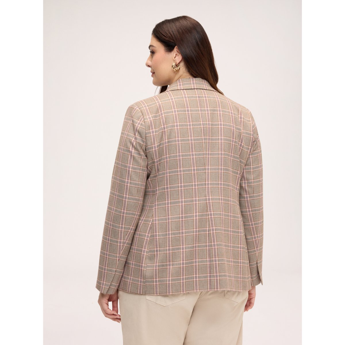 Blazer à carreaux avec broche teckel gris, FIORELLA RUBINO