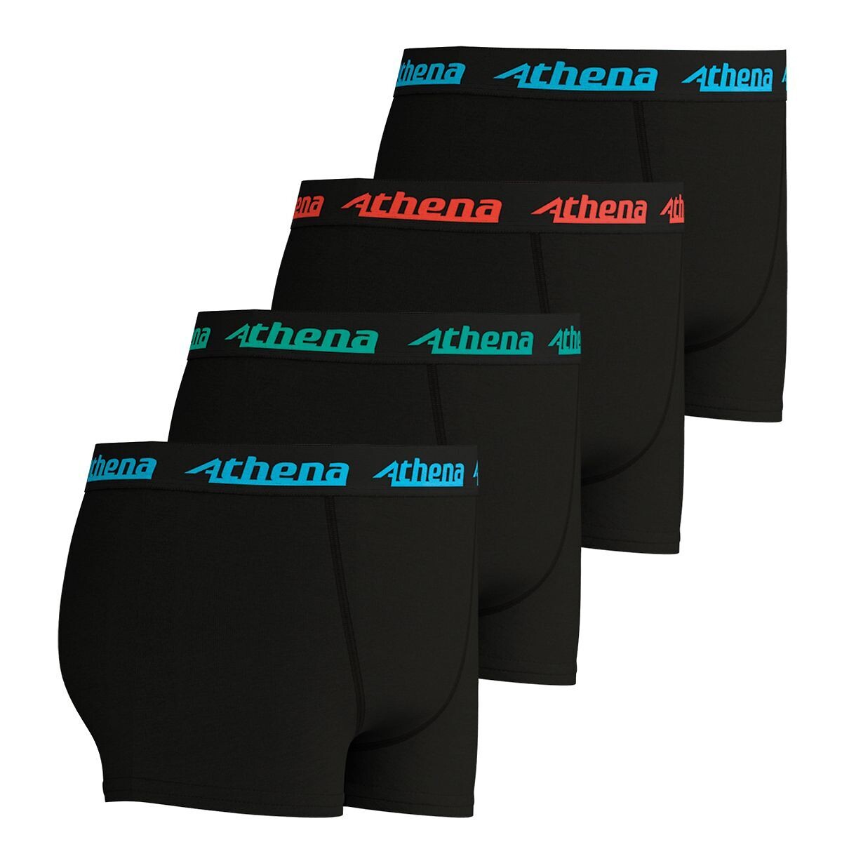 Set van 4 boxershorts zwart+zwart+zwart+zwart, ATHENA