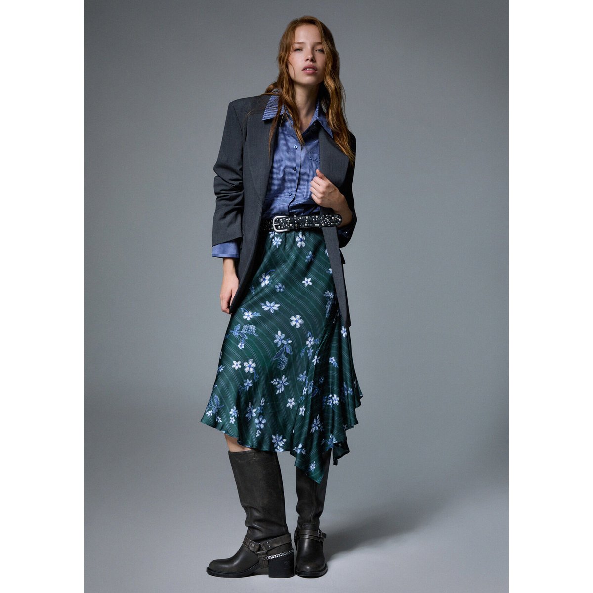 Jupe midi avec drapé vert, LIU JO
