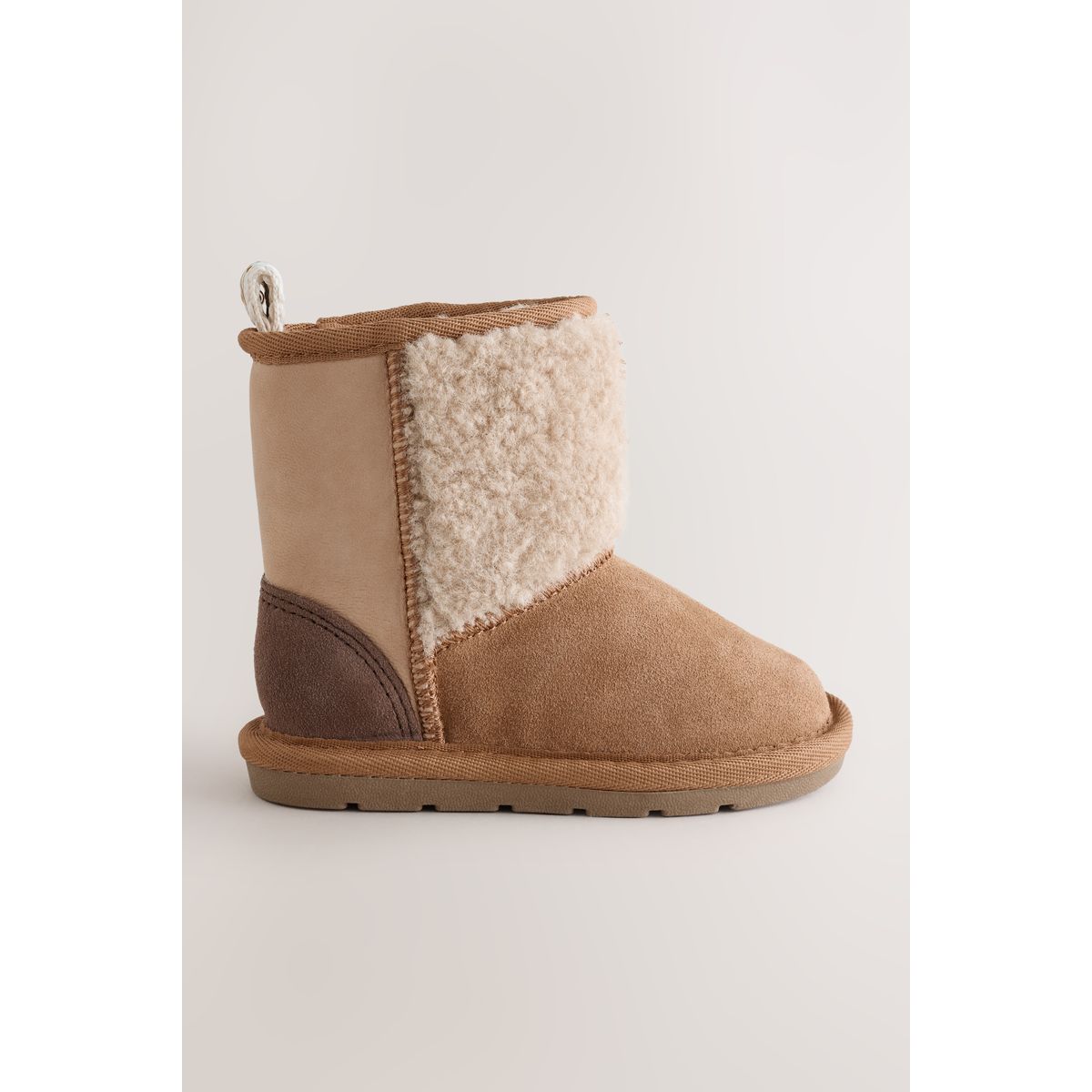 Bottines en daim à enfiler marron/crème, NEXT