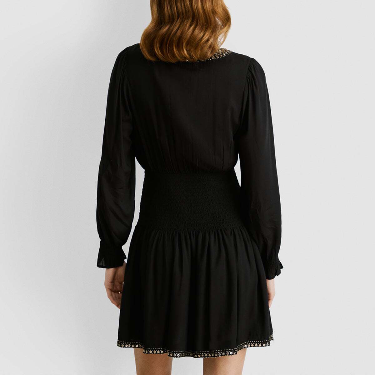 Robe Courte Avec Taille Froncée noir, PEPE JEANS