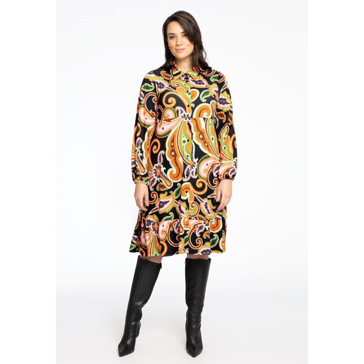 Robe imprimée paisley noir, YOEK