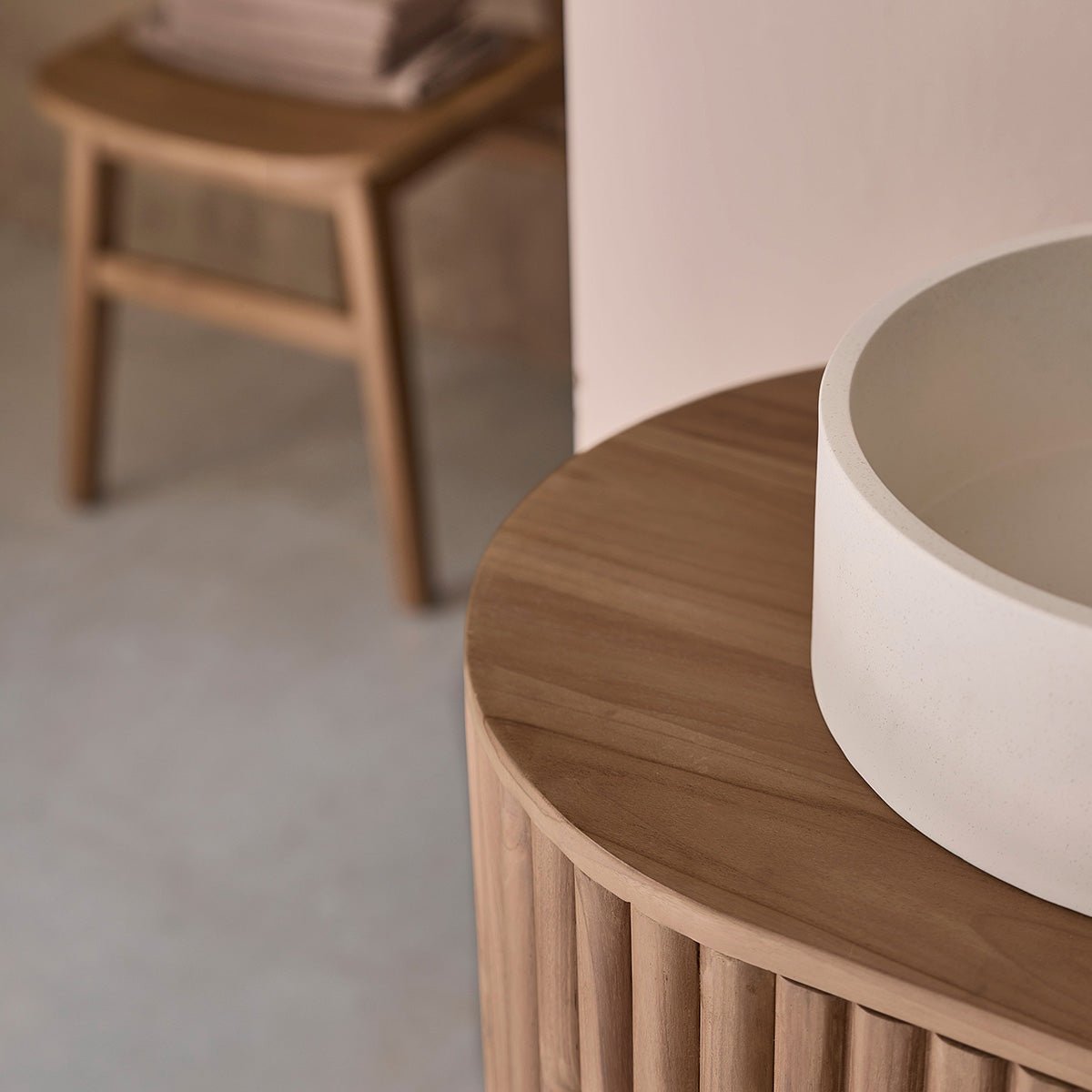 Meuble de salle de bain en teck massif 140 cm BELIZE naturel, BERAH GETAH