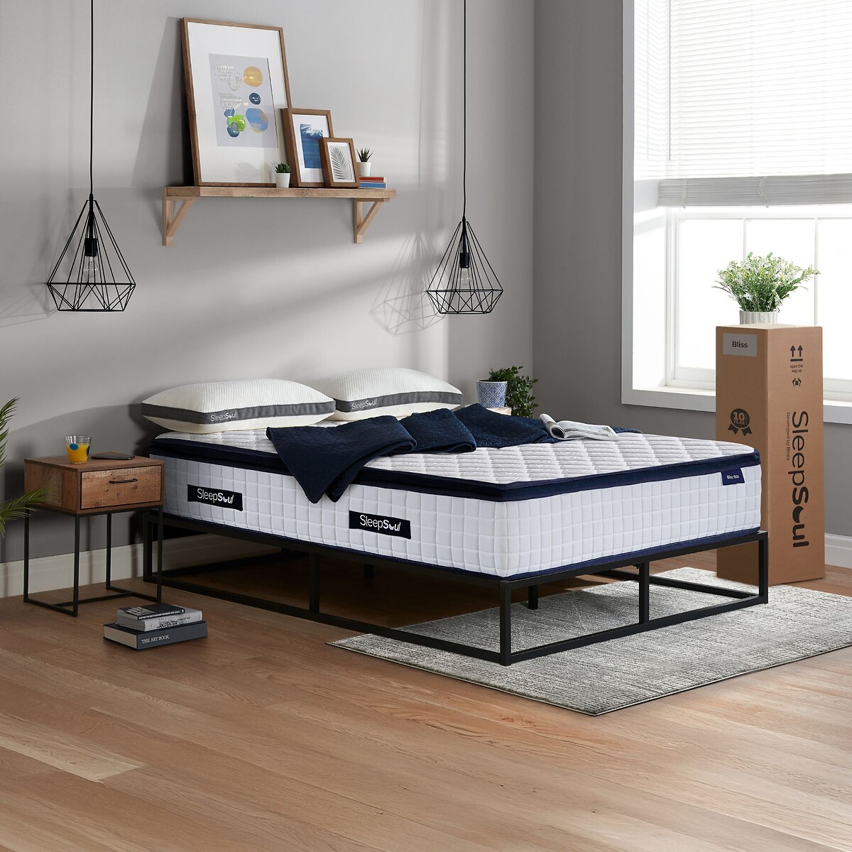 SleepSoul Bliss 1500 Pocket Hybrid Pillowtop Mattress white, SLEEPSOUL