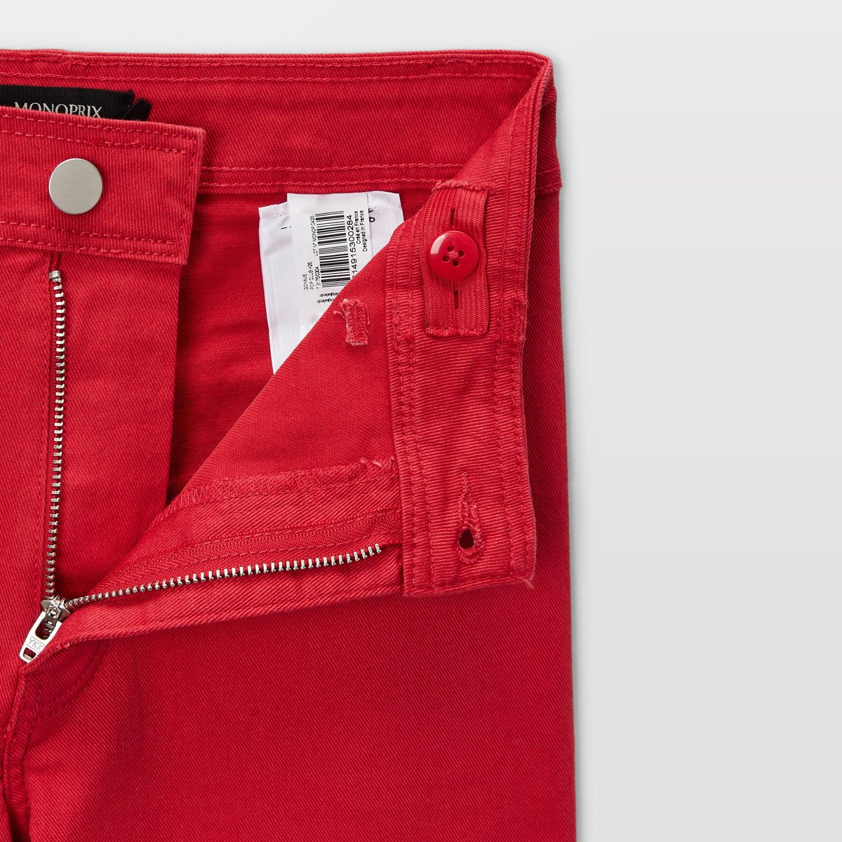 Pantalon large en coton goyave, MONOPRIX