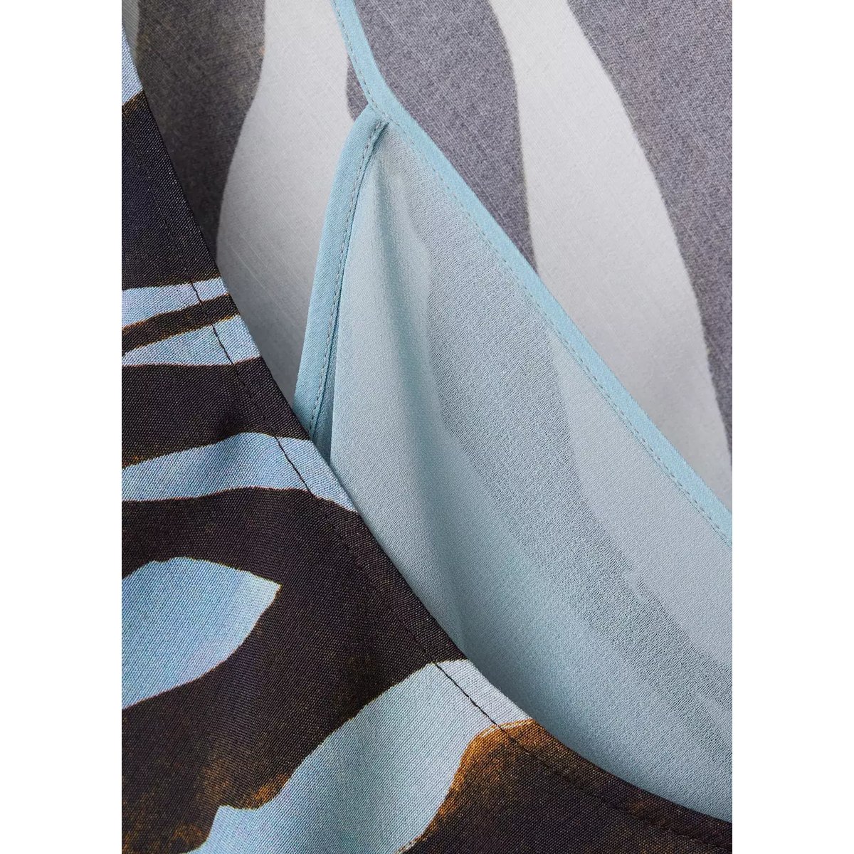 Robe courte imprimée bleu, MANGO
