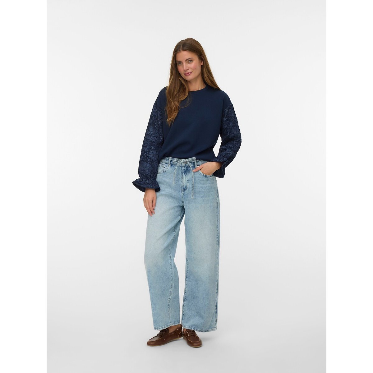 Jean large, taille haute light blue, VERO MODA