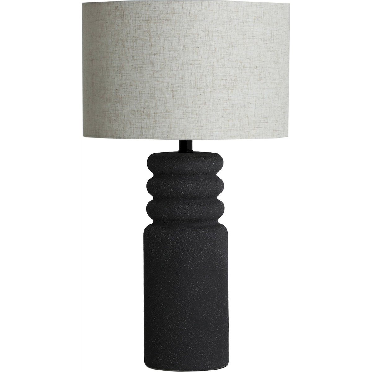 Lampe de table en céramique texturée noir texturé et blanc lin, RECOLLECTION