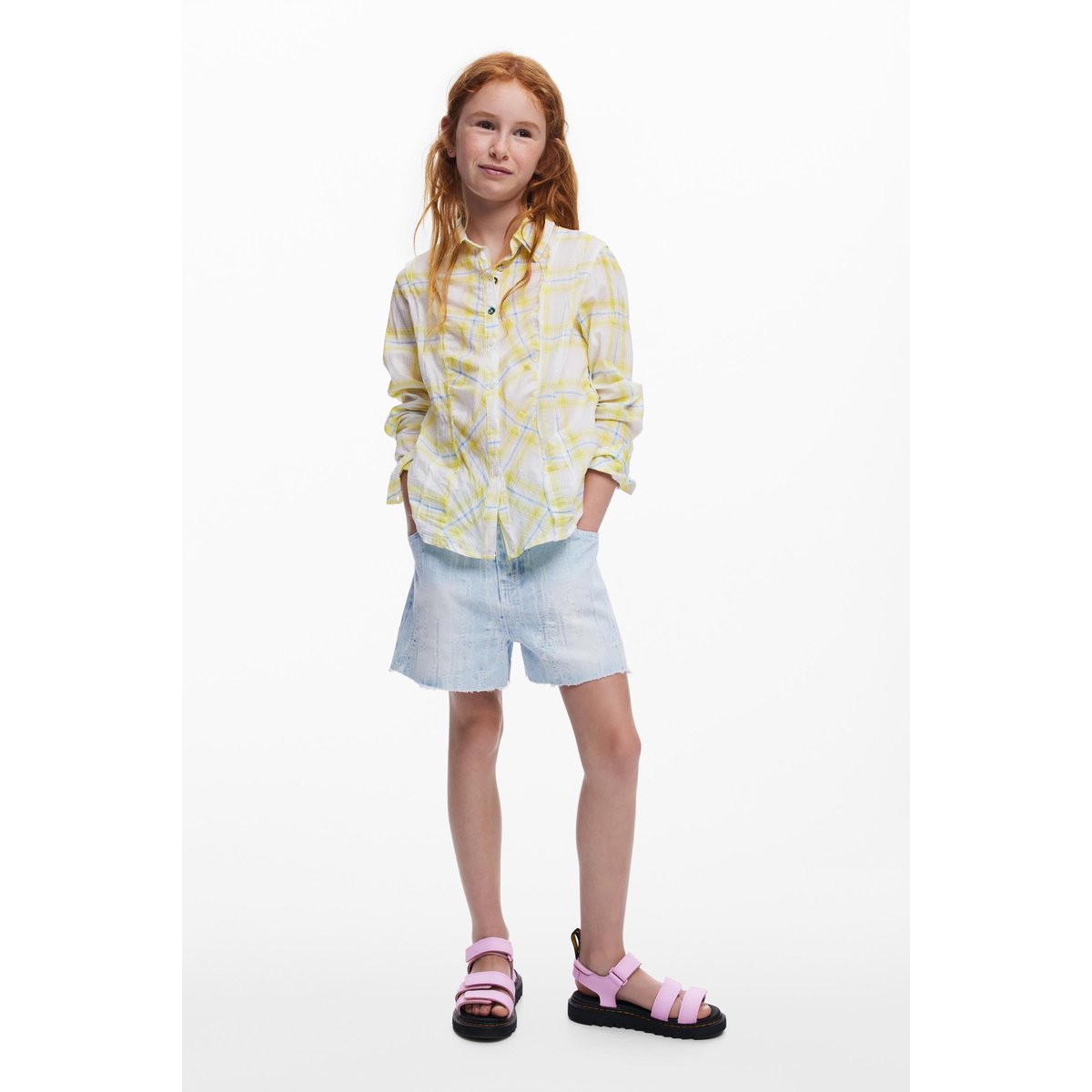 Chemise à carreaux buble jaune, DESIGUAL
