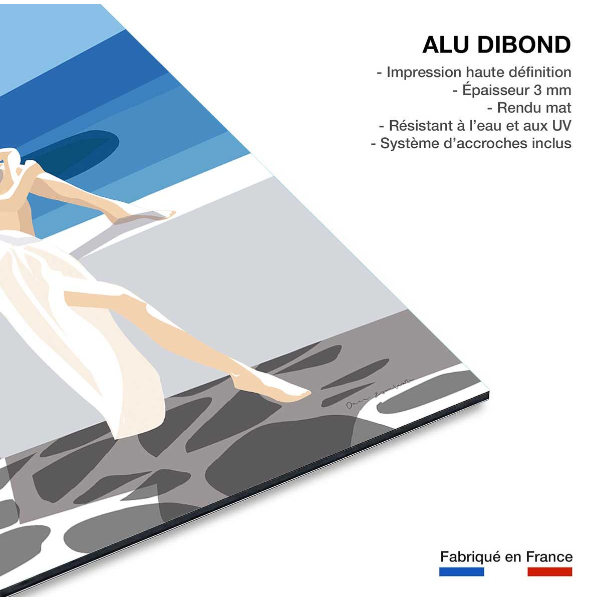Tableau de voyage Le bleu de Santorin tableau alu dibond, HEXOA