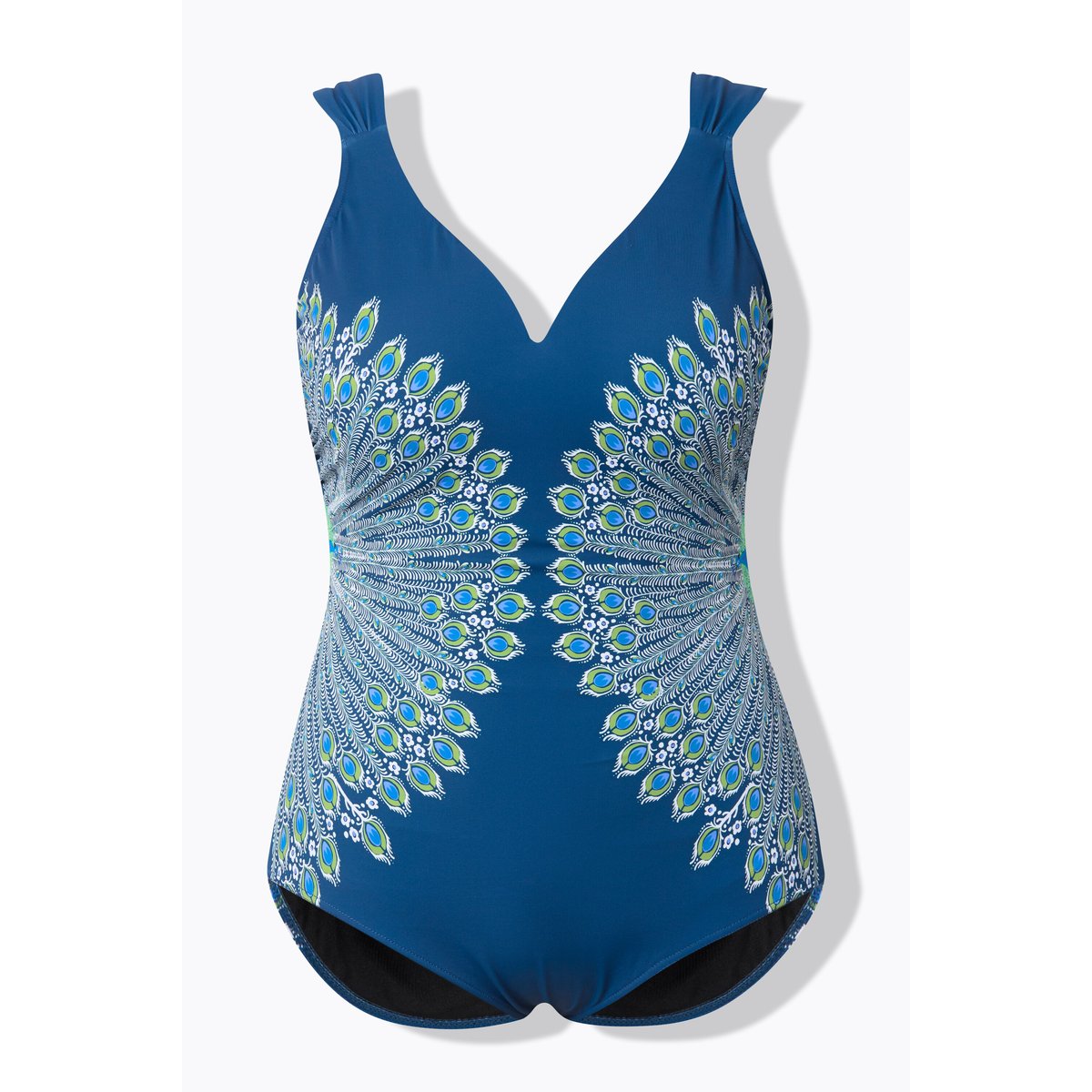 Maillot de bain avec bonnets souples. Motif bleu capitaine, ULLA POPKEN