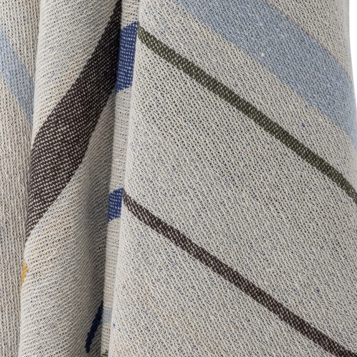 Plaid coton recyclé TOSCANA bleu, BLOOMINGVILLE
