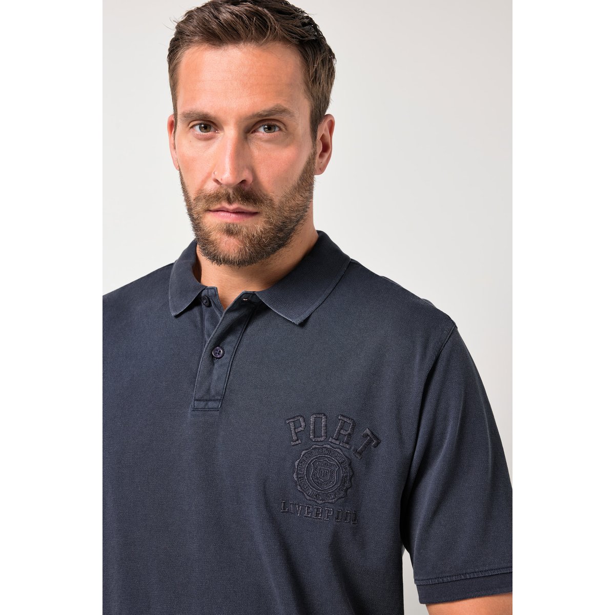 Polo en piqué, style vintage bleu marine, JP1880