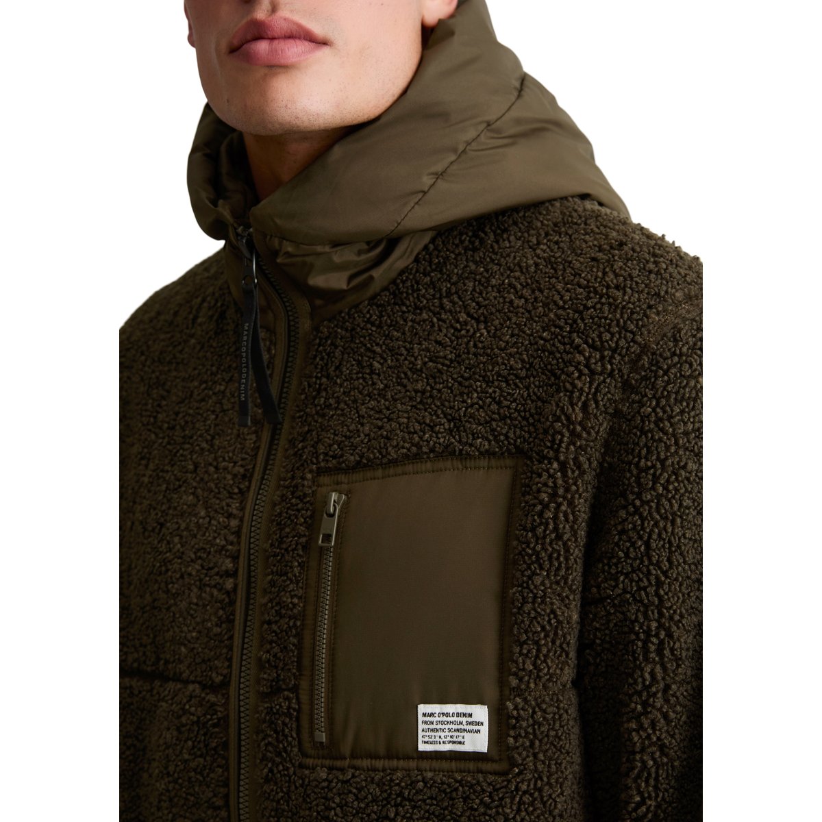Veste en peluche au style décontracté avec doublure en polaire marron, MARC O’POLO DENIM