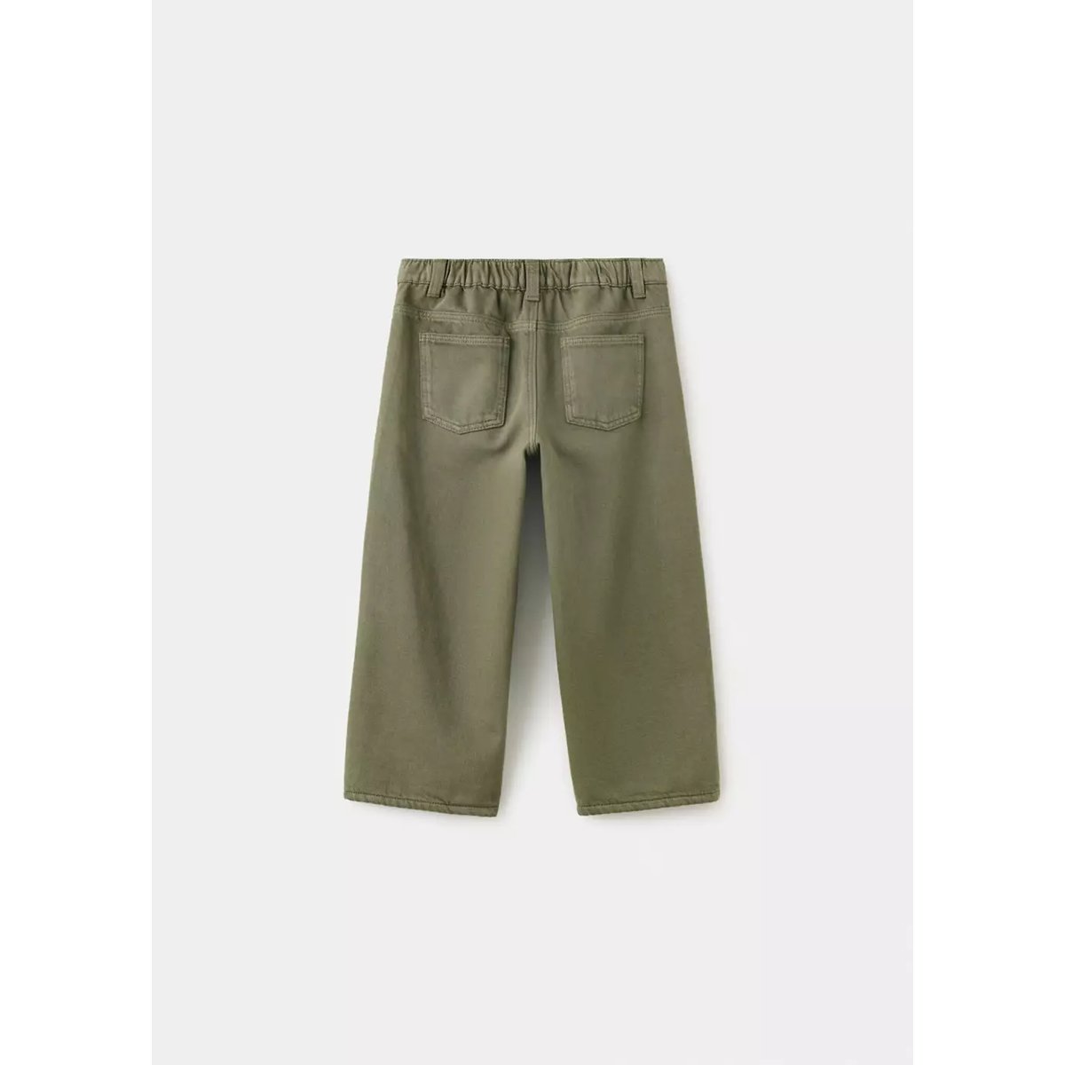 Jean droit taille élastique kaki, MANGO BABY