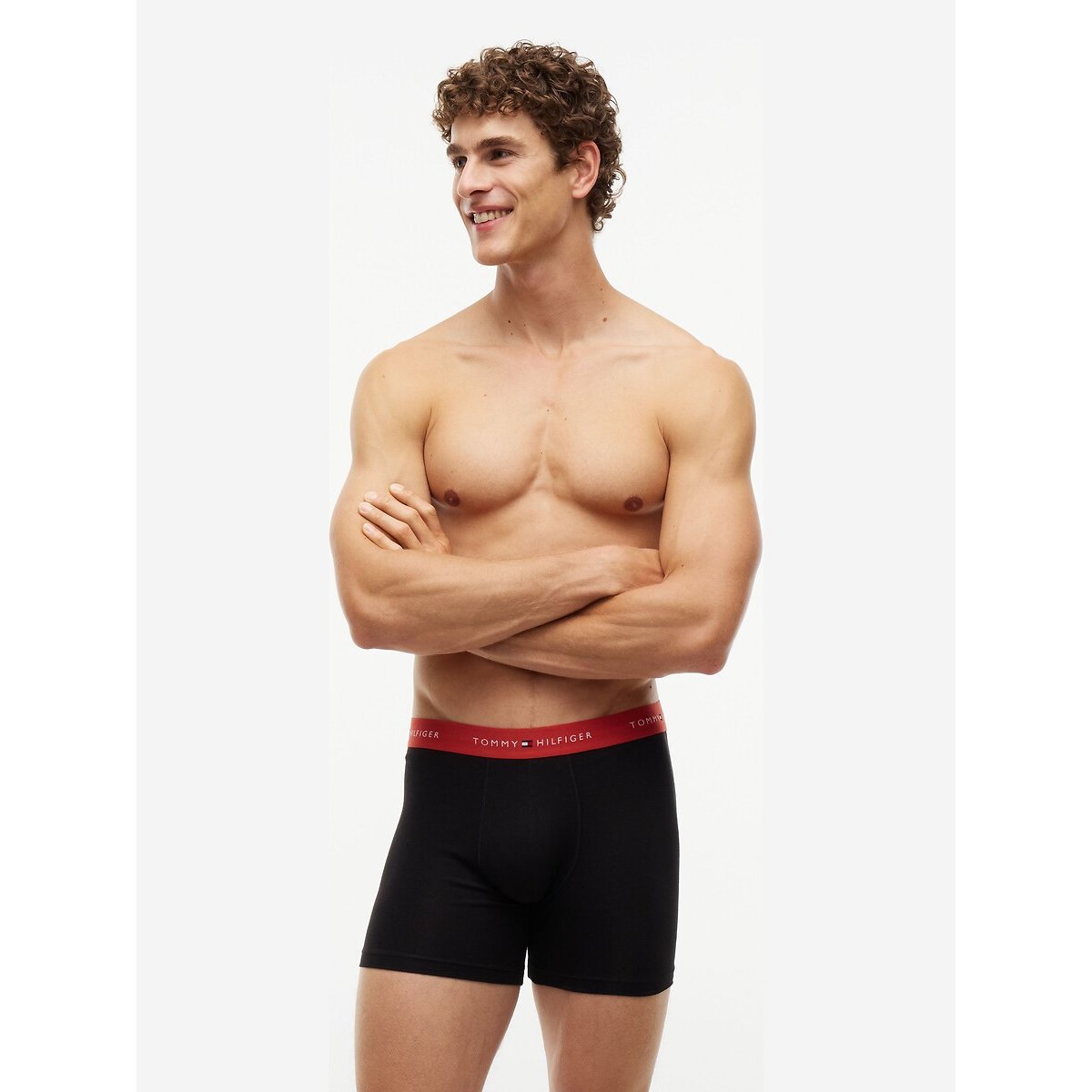 Lote de 3 boxers Signature azul + cinzento + vermelho, TOMMY HILFIGER