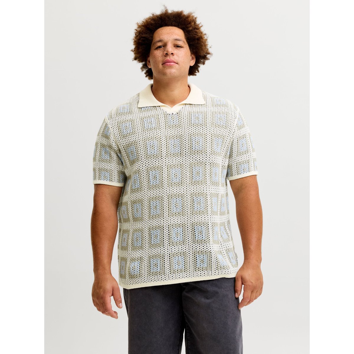 Polo Tricoté blanche - sea salt, JACK & JONES