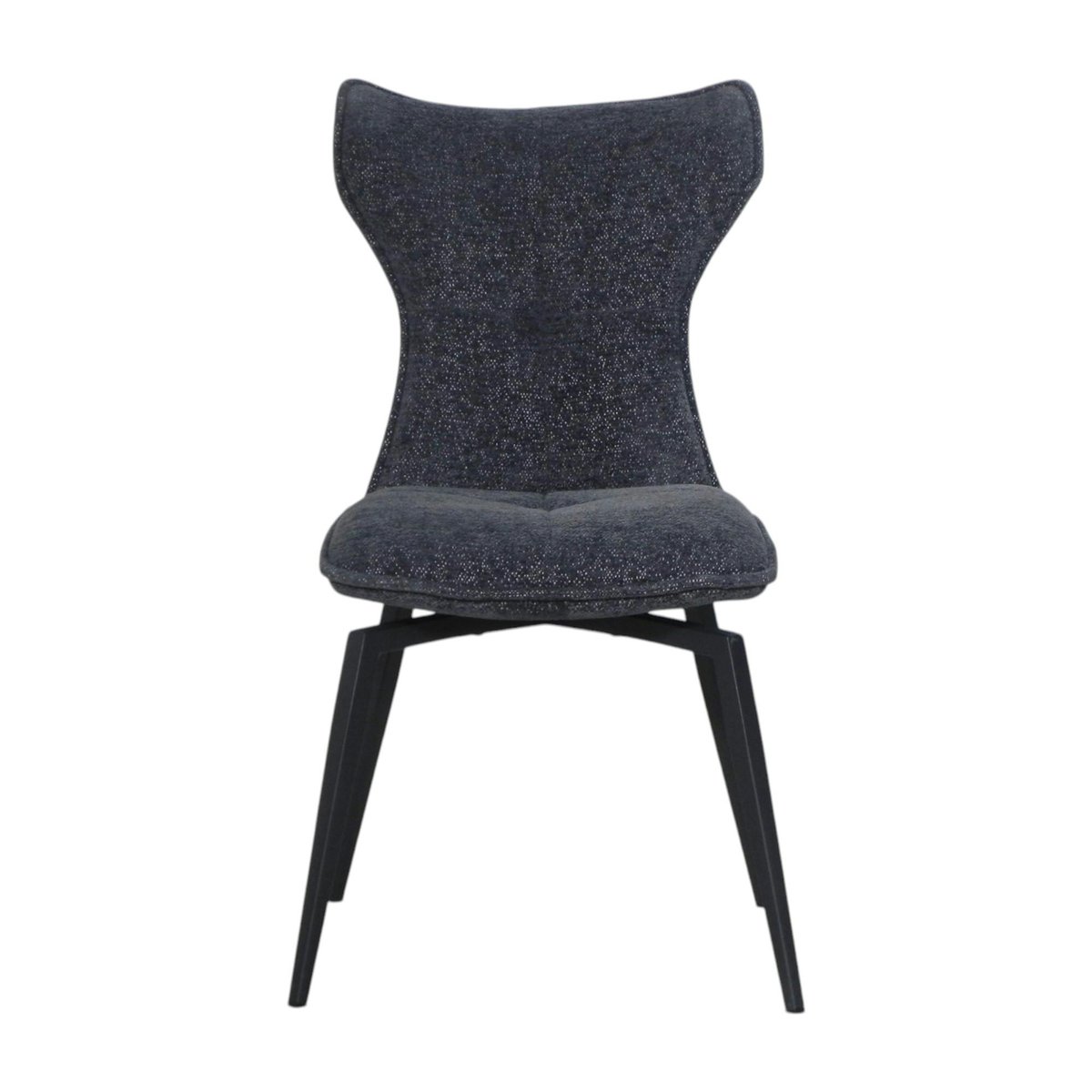 Chaise anthracite pivotante en velours avec passepoil (lot de 2) LOMBARDIE anthracite, PIER IMPORT