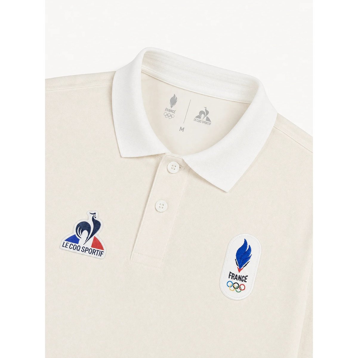 Polo Équipe de France Olympique 2026 en jersey technique Jeux Olympiques EQUIPE DE FRANCE écru, LE COQ SPORTIF