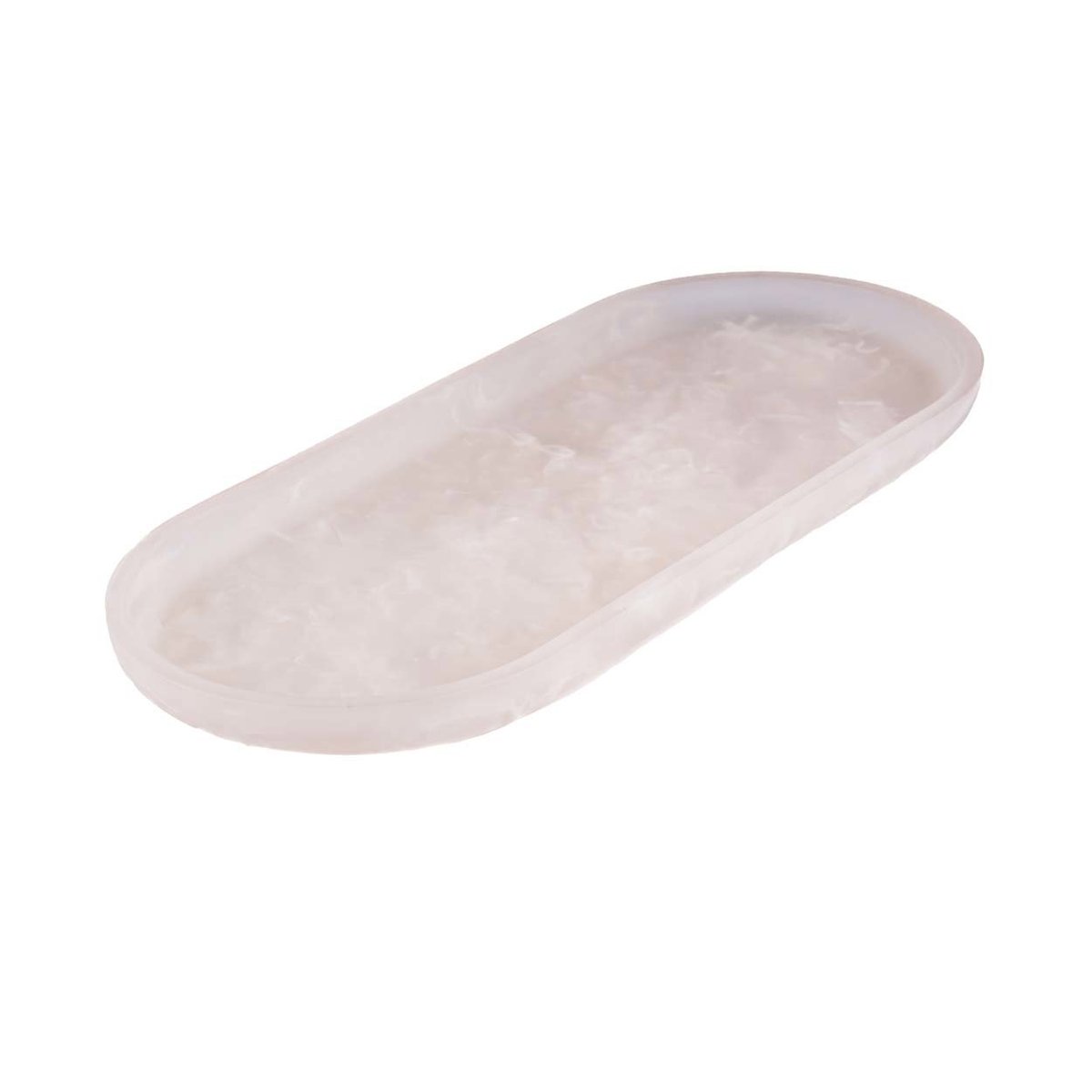 Assiette en résine RESIN rose blanc, BAZAR BIZAR