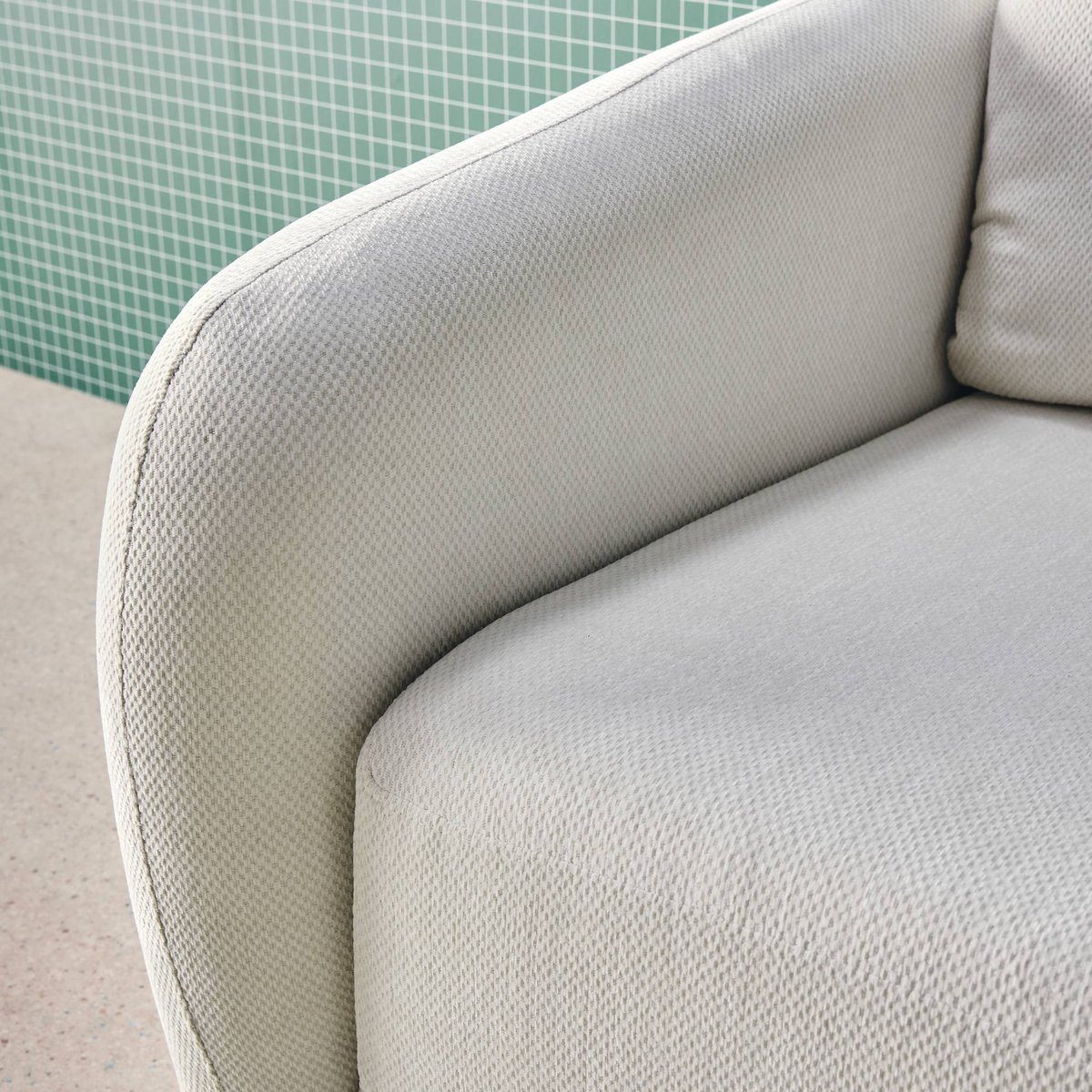 Canapé convertible 2 places tissu chenille  TWIST blanc, SWEEEK
