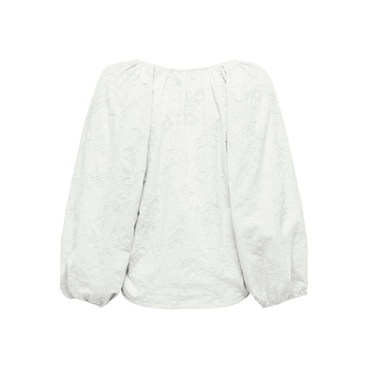 Chemisier manches longues brodé blanc, ONLY