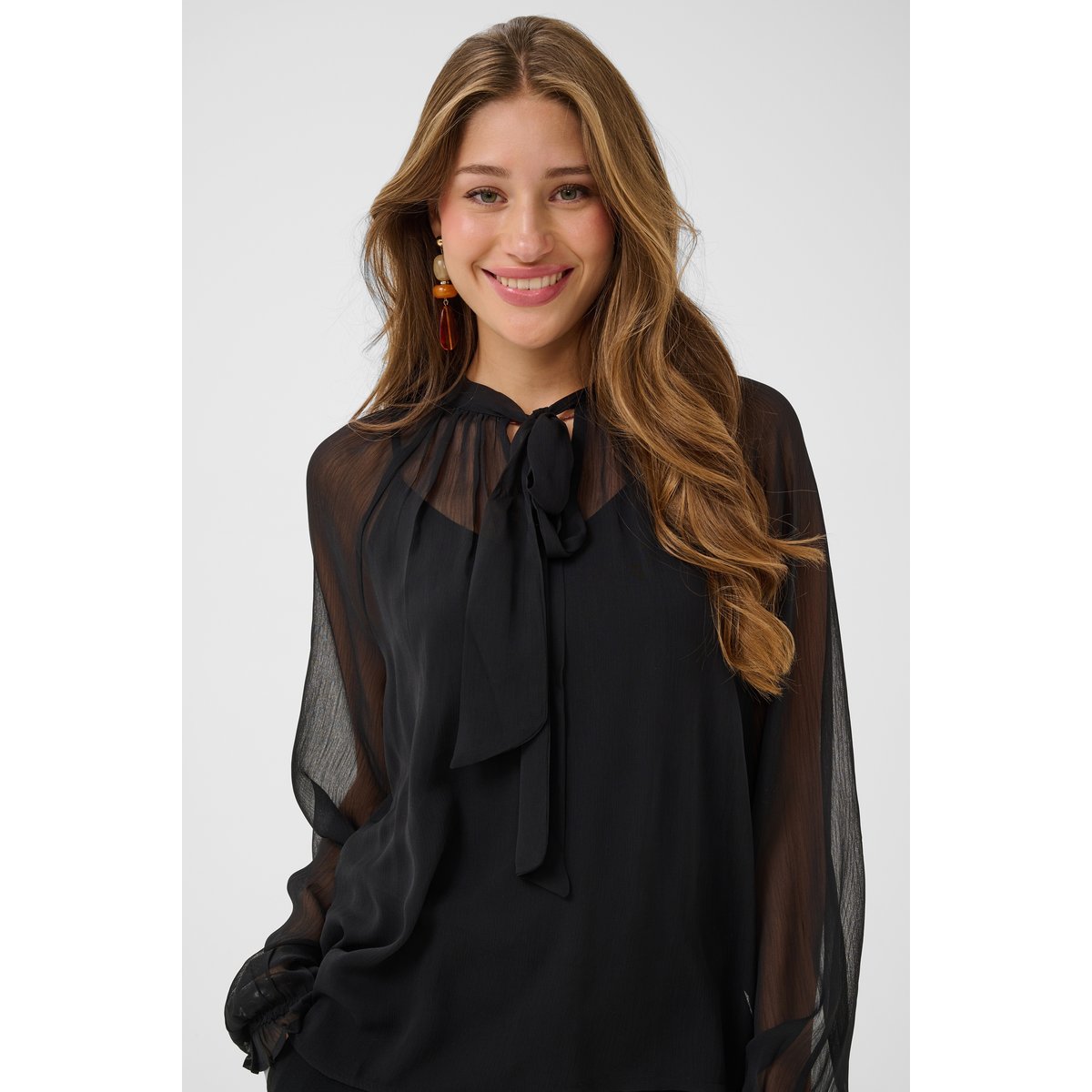 Blouse à manches longues noir pitch black, CREAM